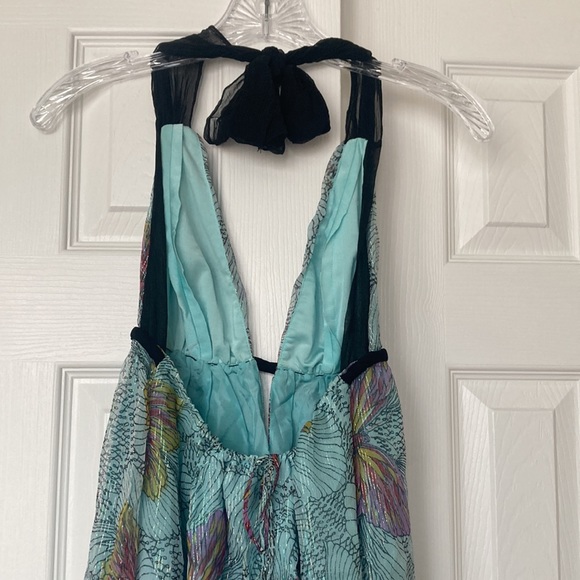 Black Halo Silk Halter Dress Size Small - Picture 5 of 8